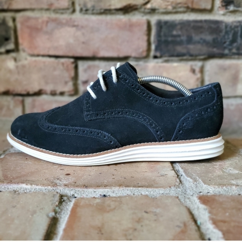 Cole Haan Grand OS Womens Ox Black Suede Lace Up W06110 Sneakers Size 8.5B